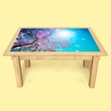 Rectangular Maple Coffee Table with a Blooming Tree, (small)